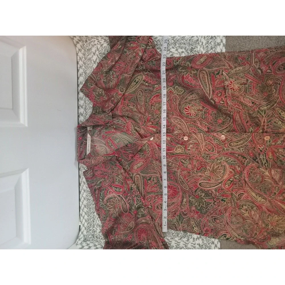 Vintage Victoria's Secret Button Down‎ Paisley Print Pajama Set Sz Med
